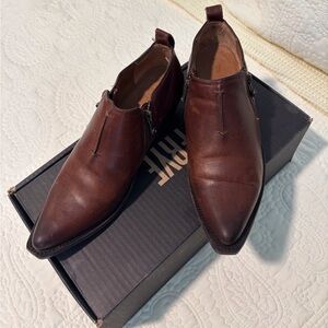 Frye Sacha Moto Cognac Leather Booties